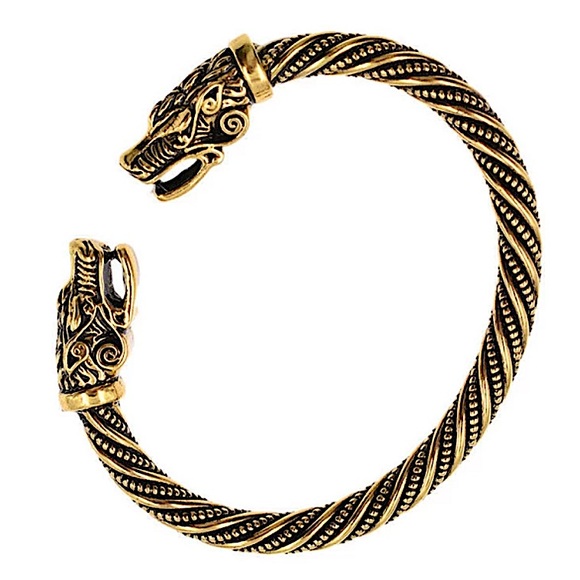 Other - NEW DRAGON HEAD GOLD PLATED BANGLE BRACELET